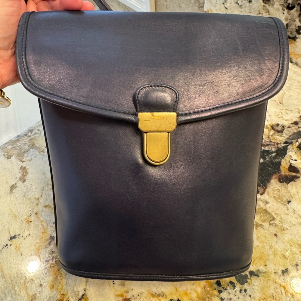 Rare Vintage Coach Jackson Navy Leather bag - Picture 6 of 11